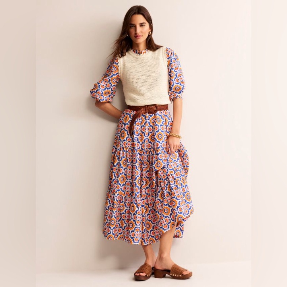 Boden Floral Midi Dress - Multicolor - Picture 6 of 8